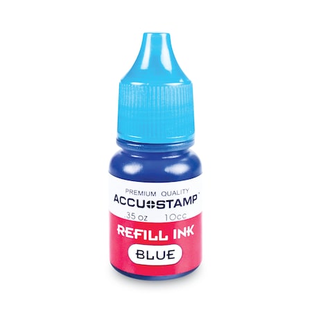 Cosco ACCU-STAMP Gel Ink Refill, 0.35 oz Bottle, Blue 090682